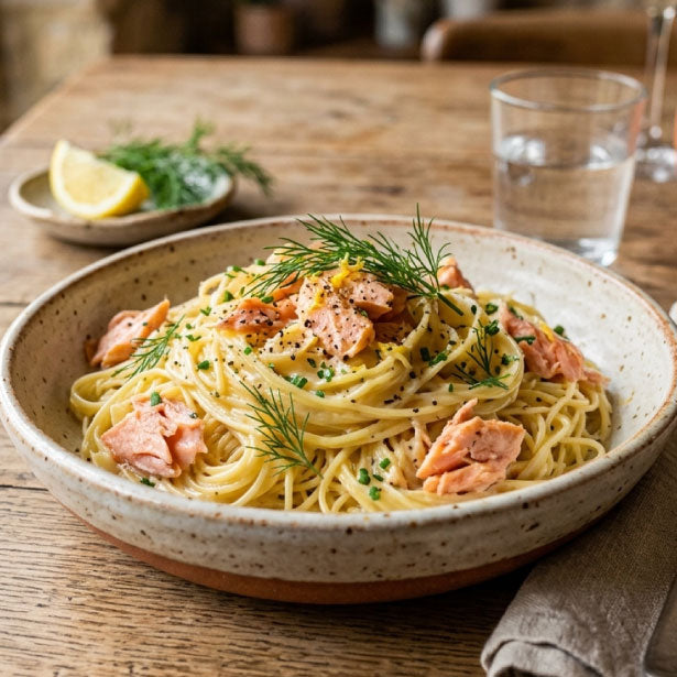 Authentic Pasta al Salmone With Lemon Tagliolini