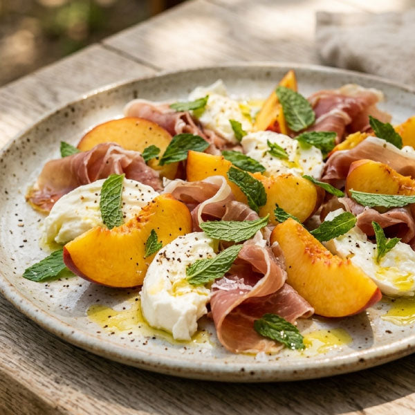 Peach Prosciutto and Mozarella Salad