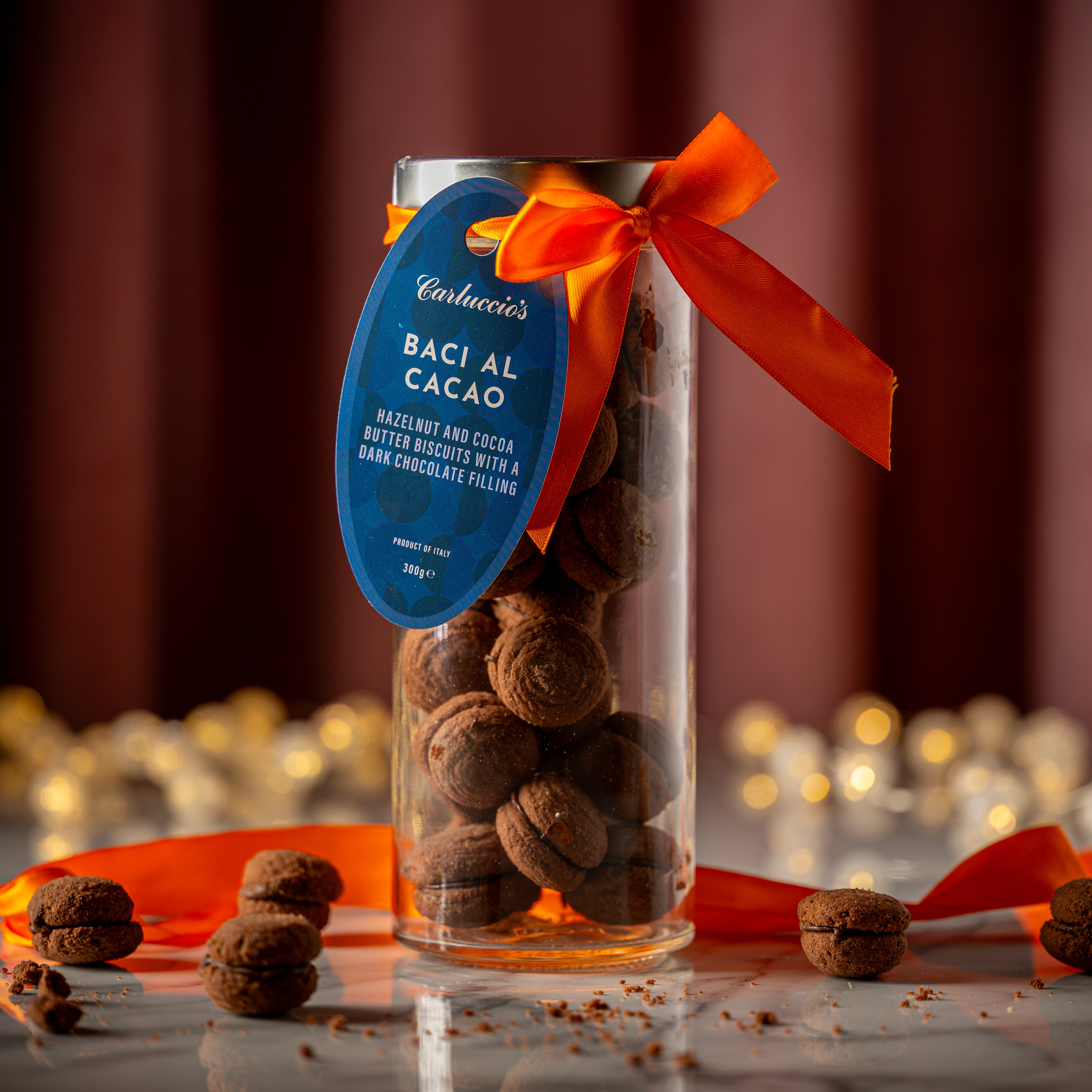 Baci al Cacoa - Hazelnut & Cocoa Butter Biscuits with Dark Chocolate Filling, 300g