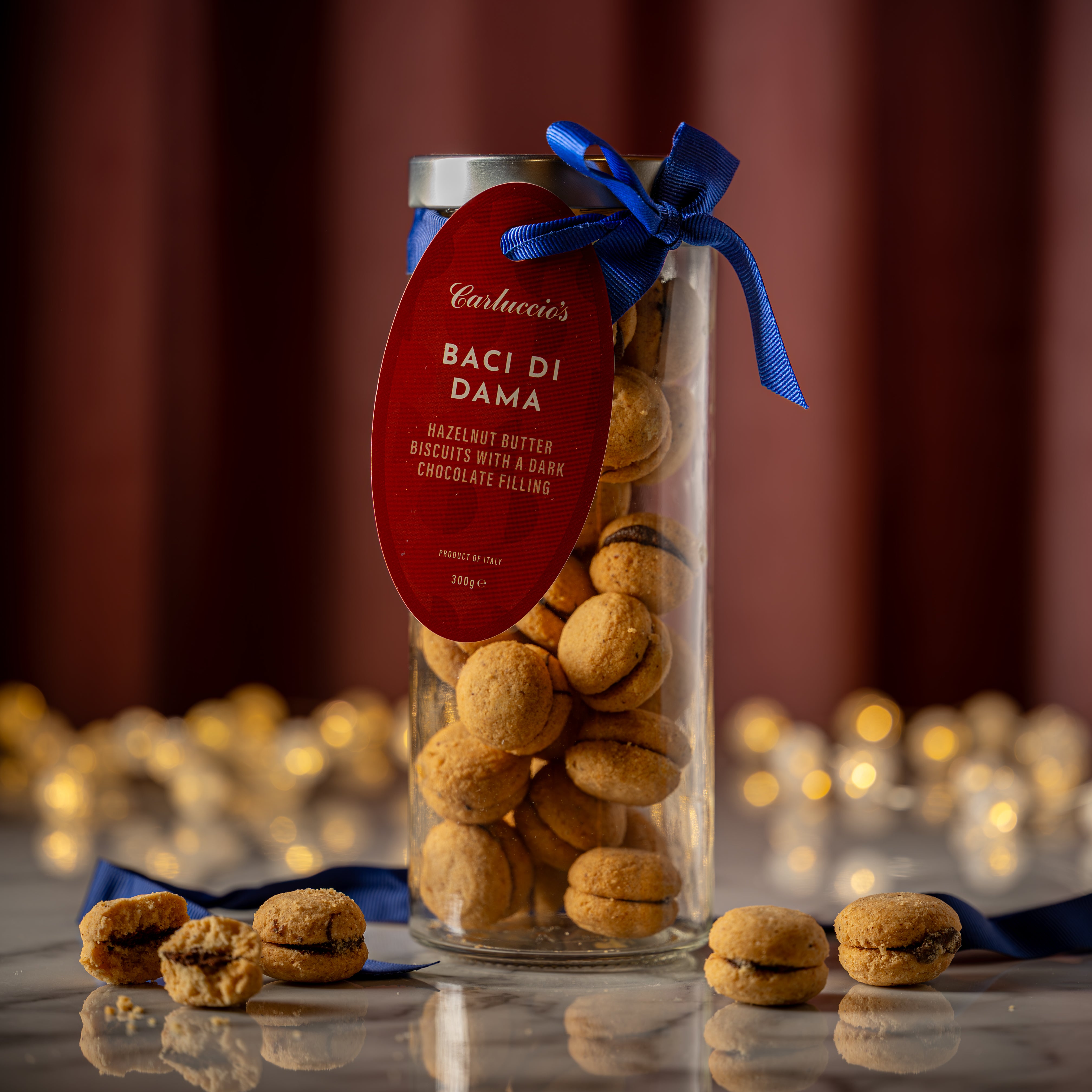 Baci di Dama - Hazelnut Butter Biscuits with Dark Chocolate Filling, 300g