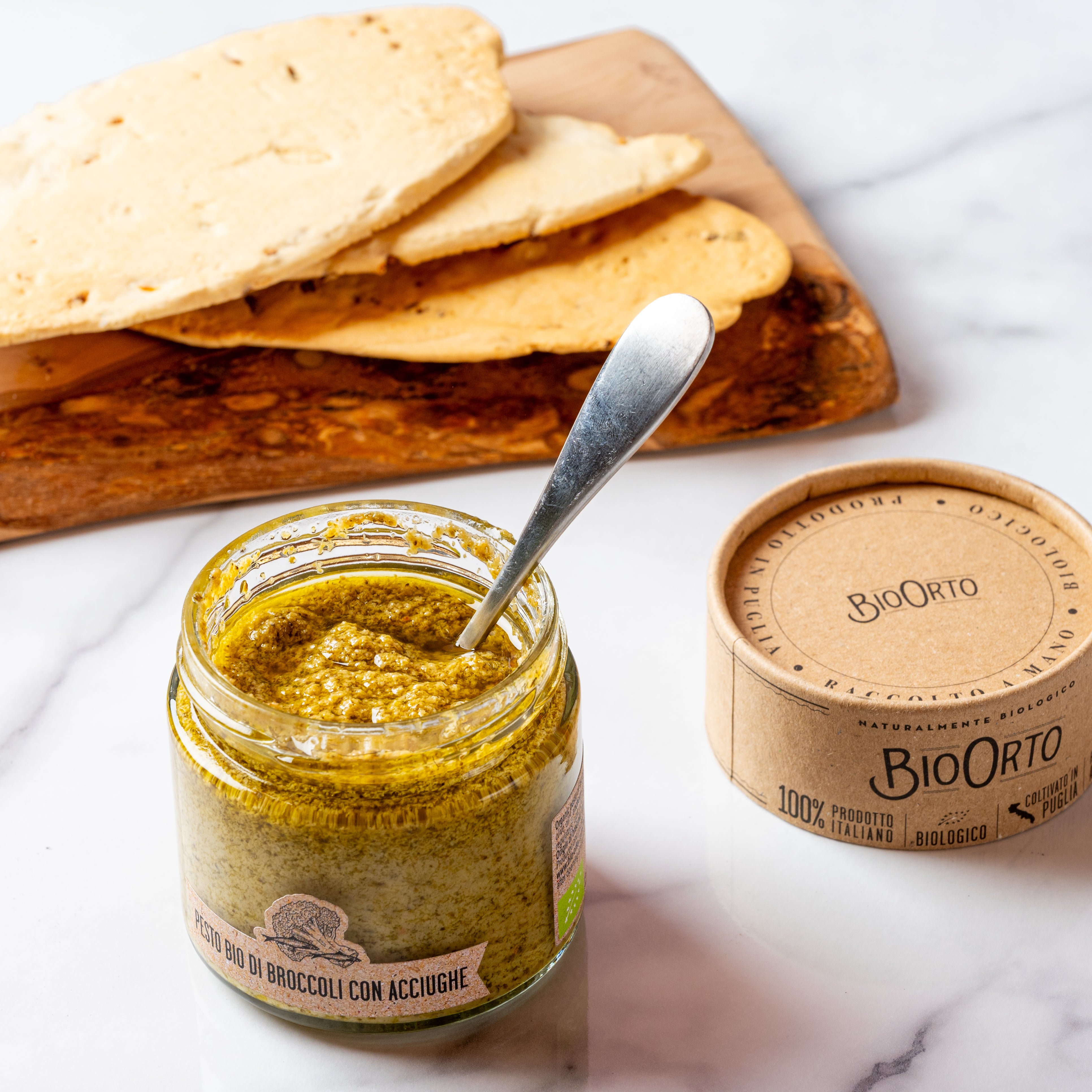 Bio Orto, Pesto di Broccoli con Acciughe - Broccoli and Anchovy Pesto, 185g