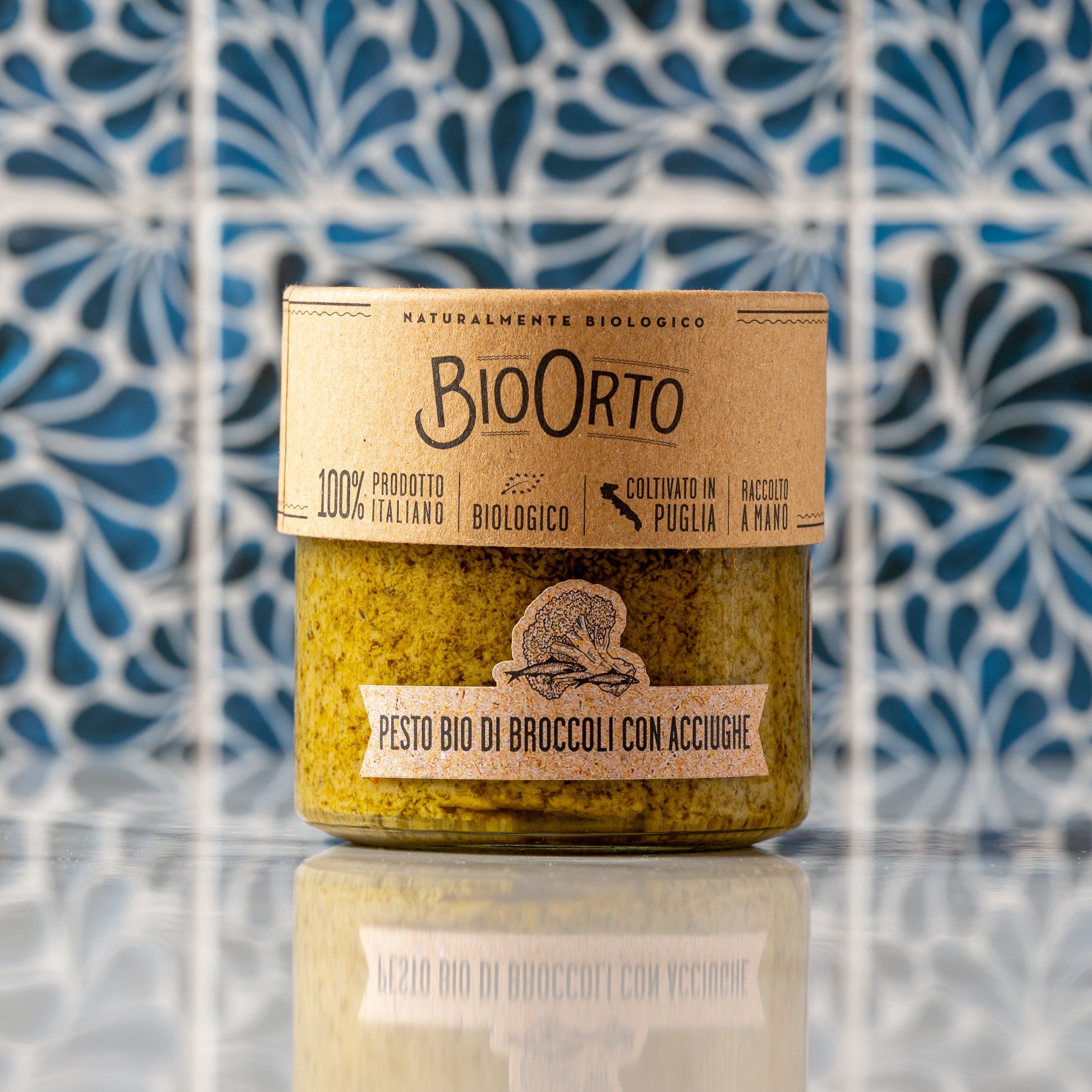 Bio Orto, Pesto di Broccoli con Acciughe - Broccoli and Anchovy Pesto, 185g