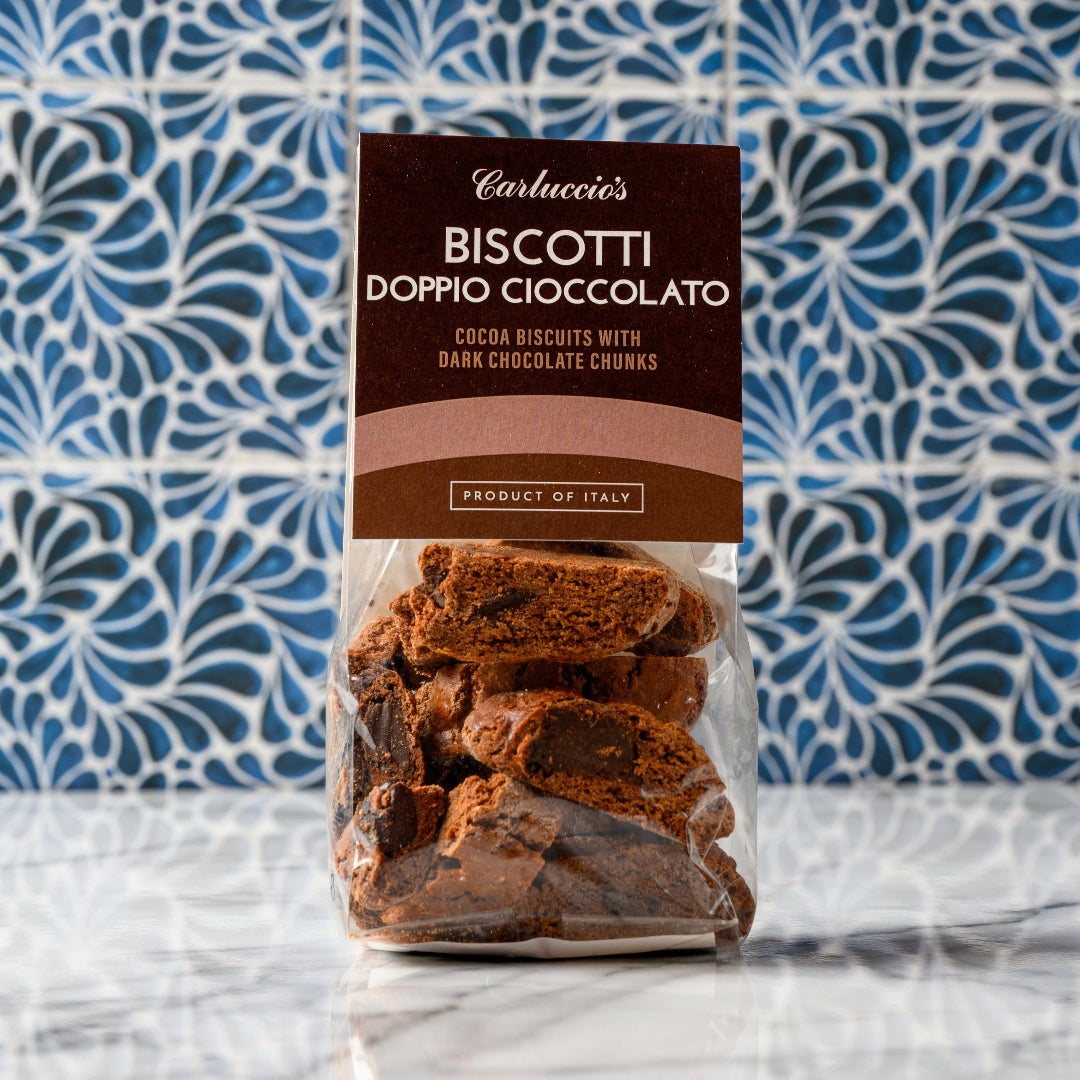Biscotti al Doppio Cioccolato - Rich Cocoa Biscotti with Generous Dark Chocolate Chunks, 200g