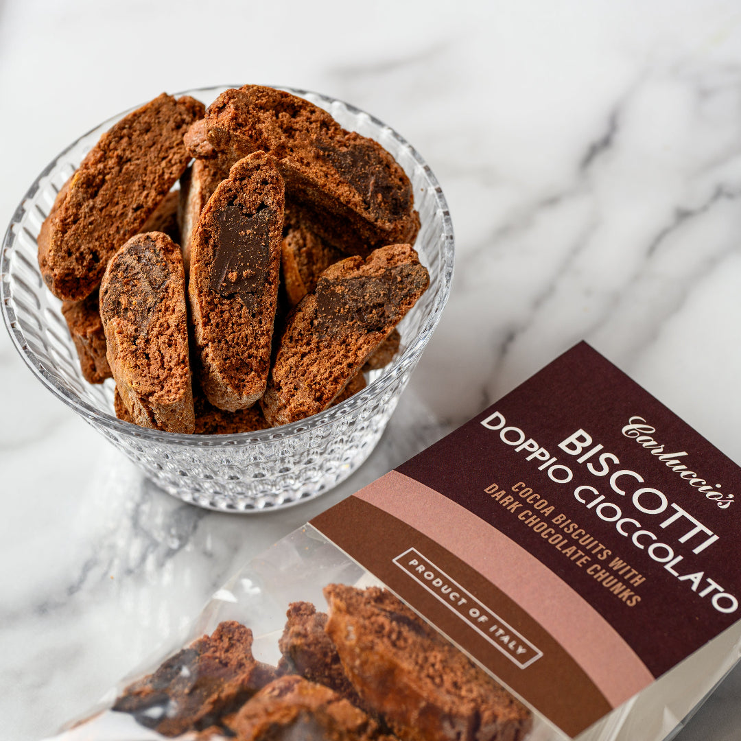 Biscotti al Doppio Cioccolato - Rich Cocoa Biscotti with Generous Dark Chocolate Chunks, 200g