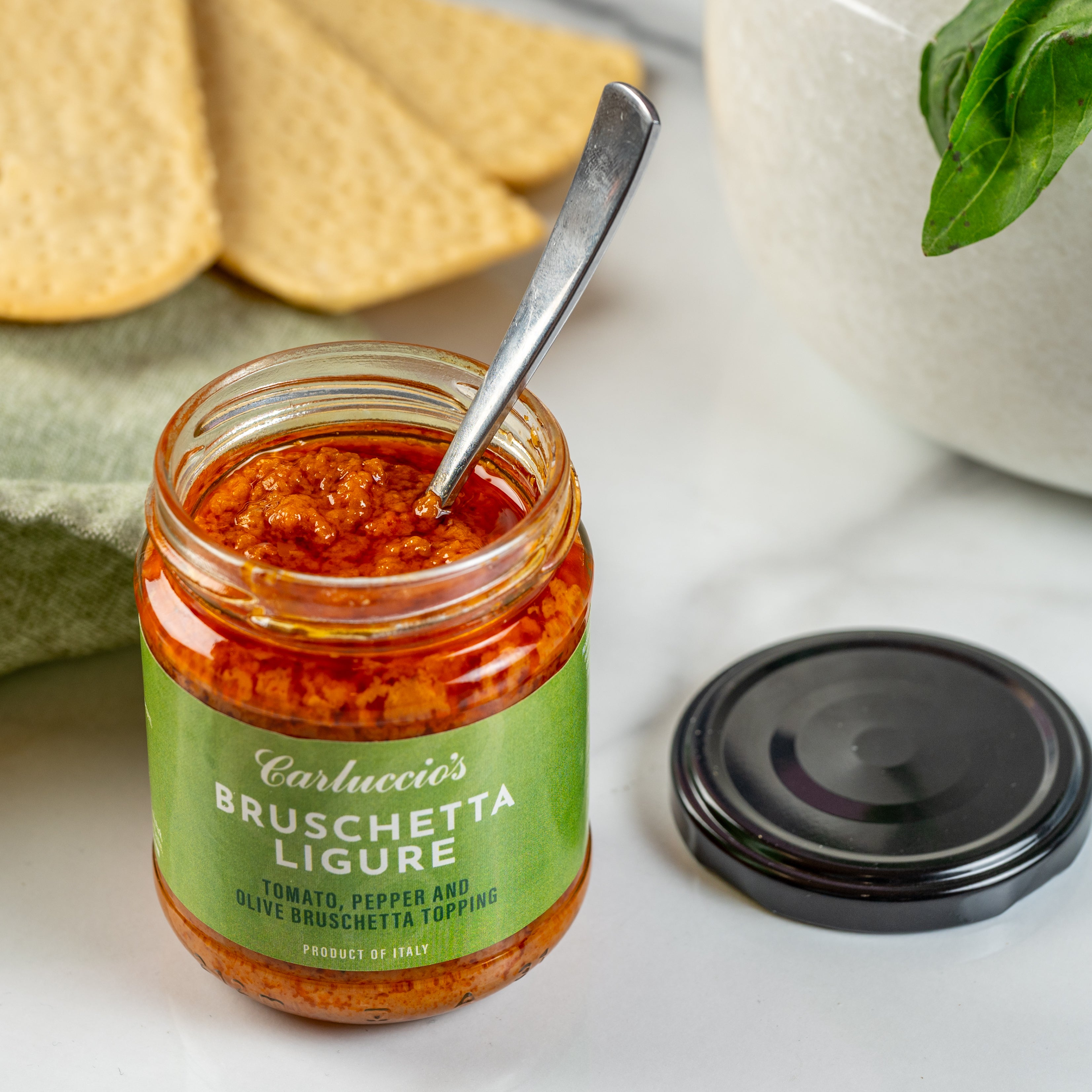 Bruschetta Ligure, Tomato, Pepper and Olive Bruschetta Topping, 180g