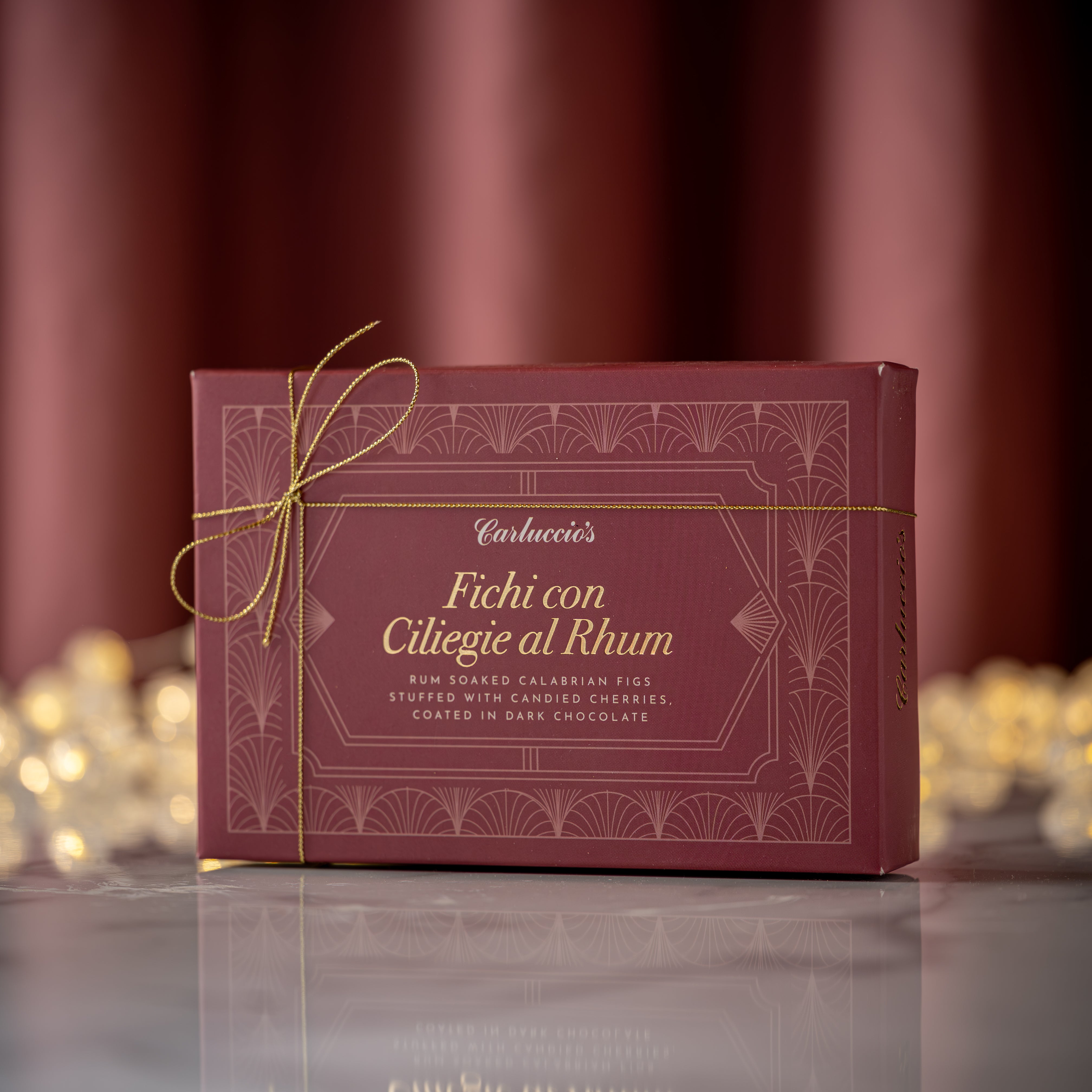 Fichi con Ciliegie al Rhum - Rum soaked figs stuffed with cherries, coated in dark chocolate, 200g