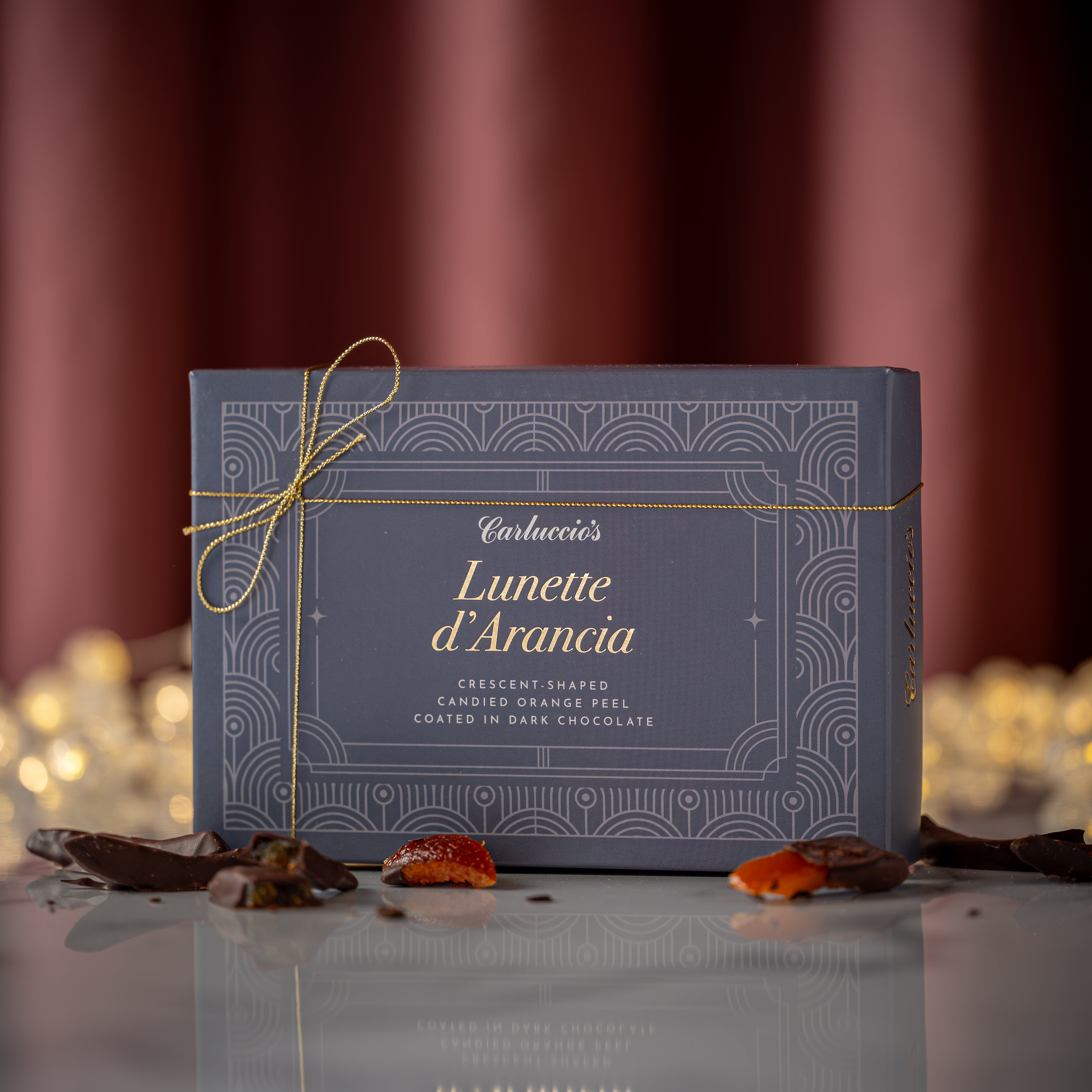 Lunette D'Arancia - Candied and Glazed Orange Peel Coated in Dark Chocolate , 150g