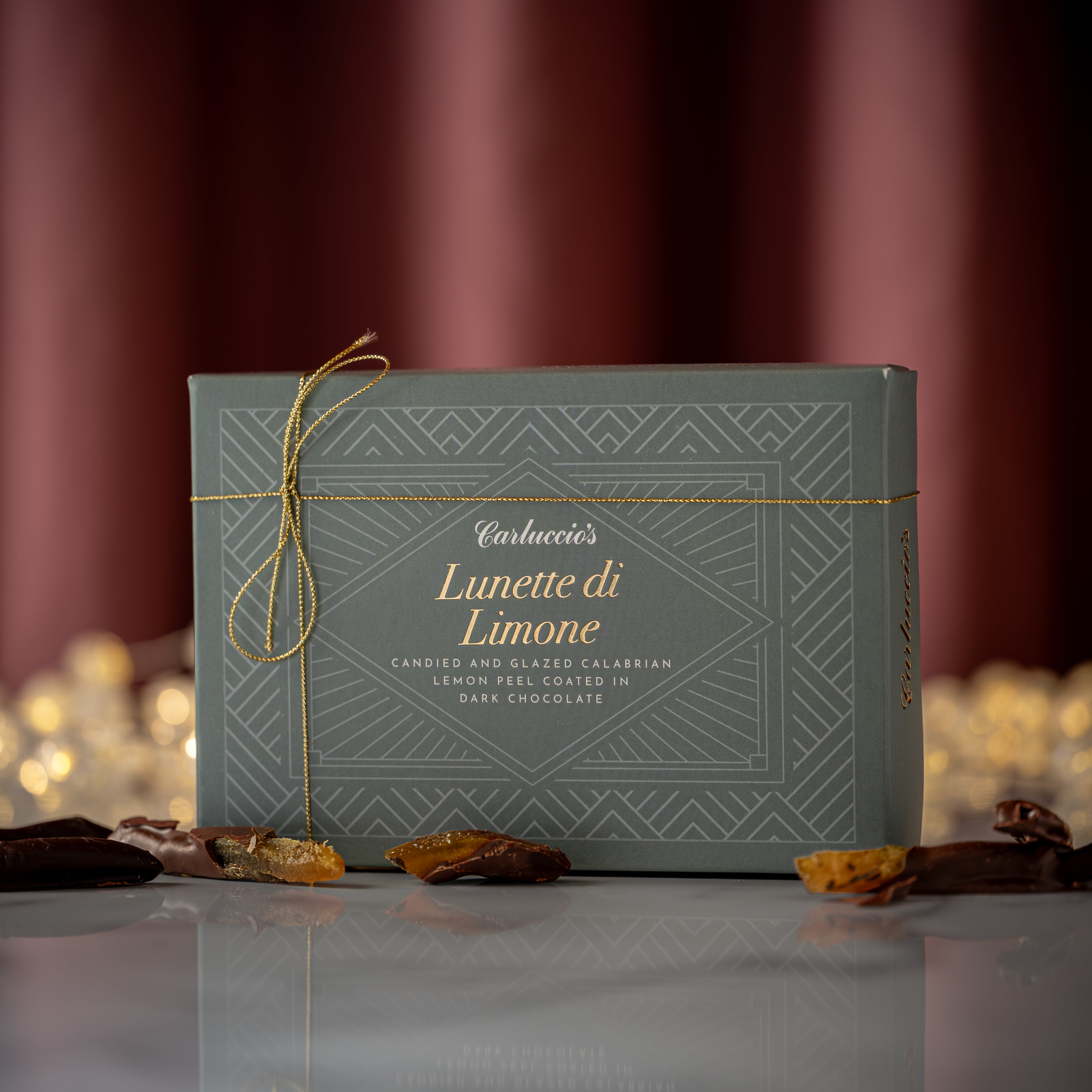 Lunette al Limone - Candied and glazed lemon peel coated in dark chocolate, 150g