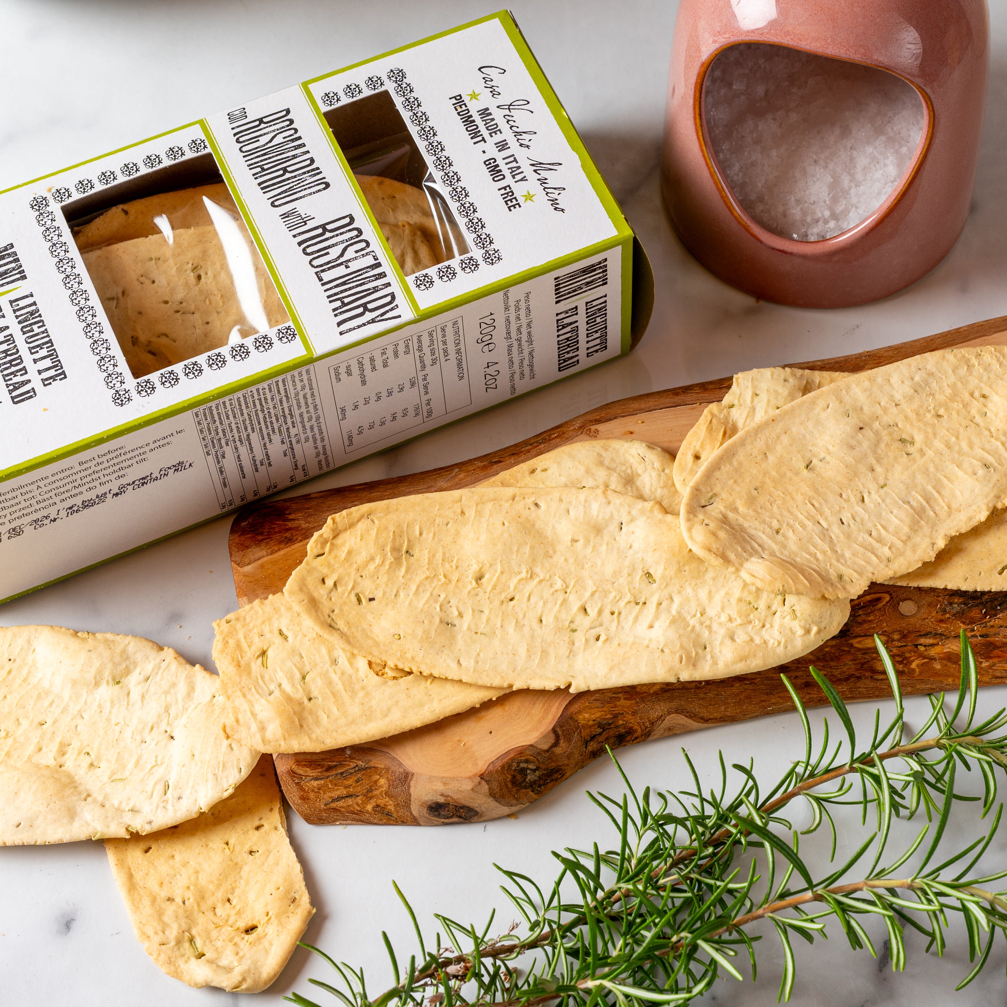 Linguette Con Rosmarino - Mini Flatbreads with Rosemary, 120g