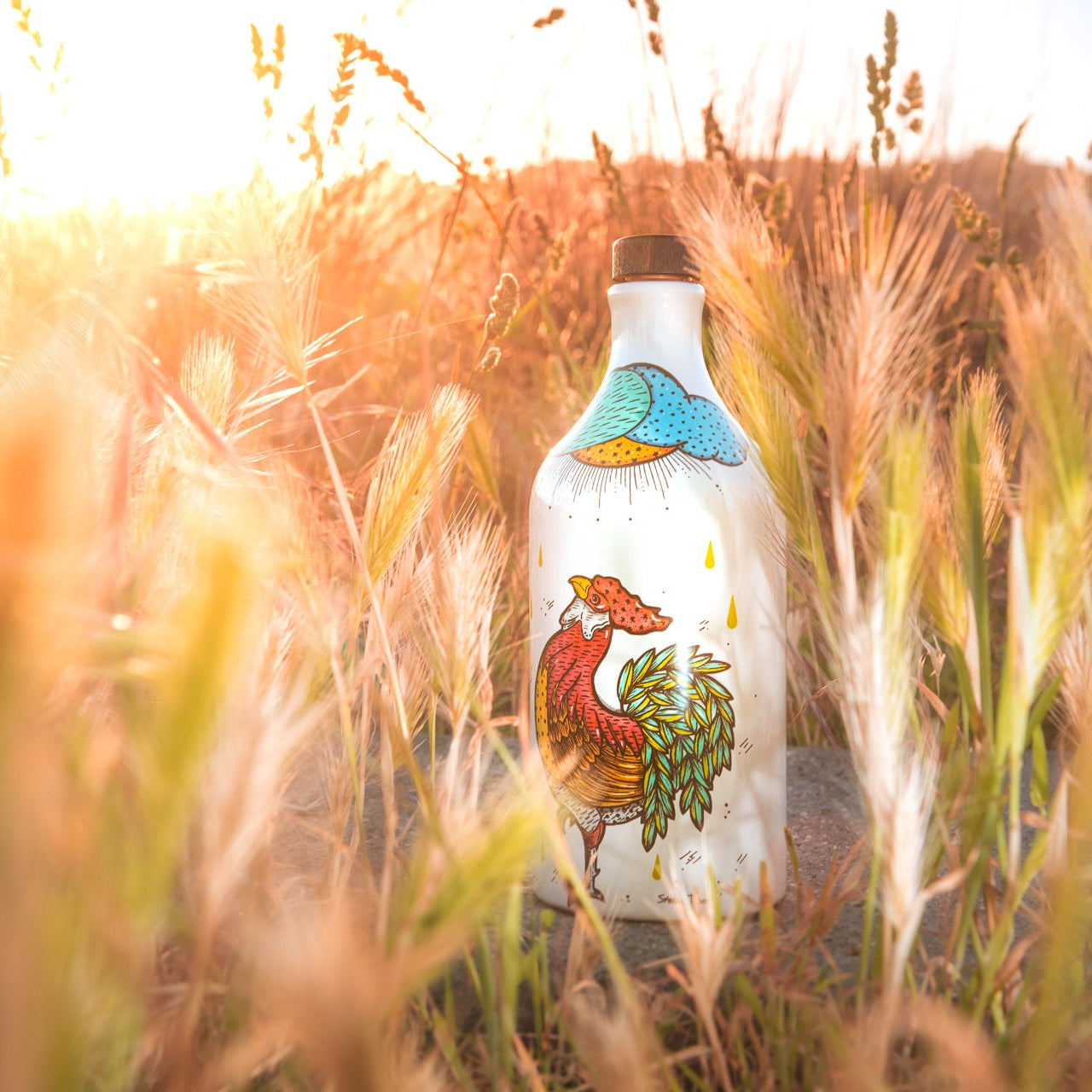 The Rooster (Il Gallo) -  Limited Edition - Muraglia Extra Virgin Olive Oil, 500ml, Hand Painted Ceramic Bottle