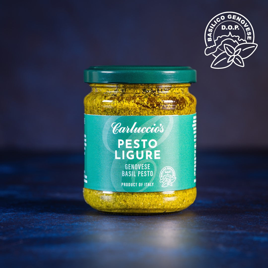 Carluccio's Pesto di Basilico Ligure con Basilico Genovese D.O.P - Basil Pesto, 180g