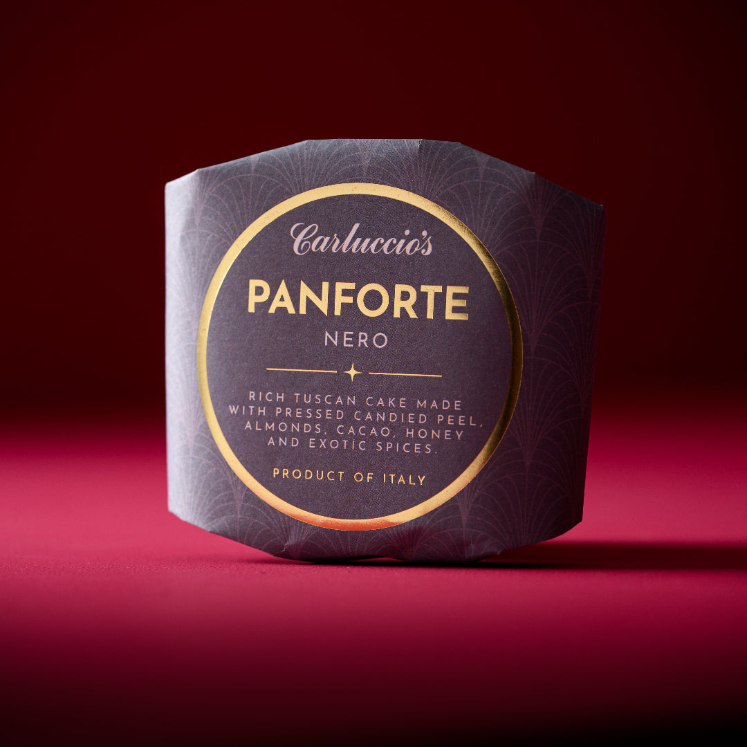 Panforte Nero - Rich Tuscan cake with candied peel, almonds, cacao, honey and spices, 100g