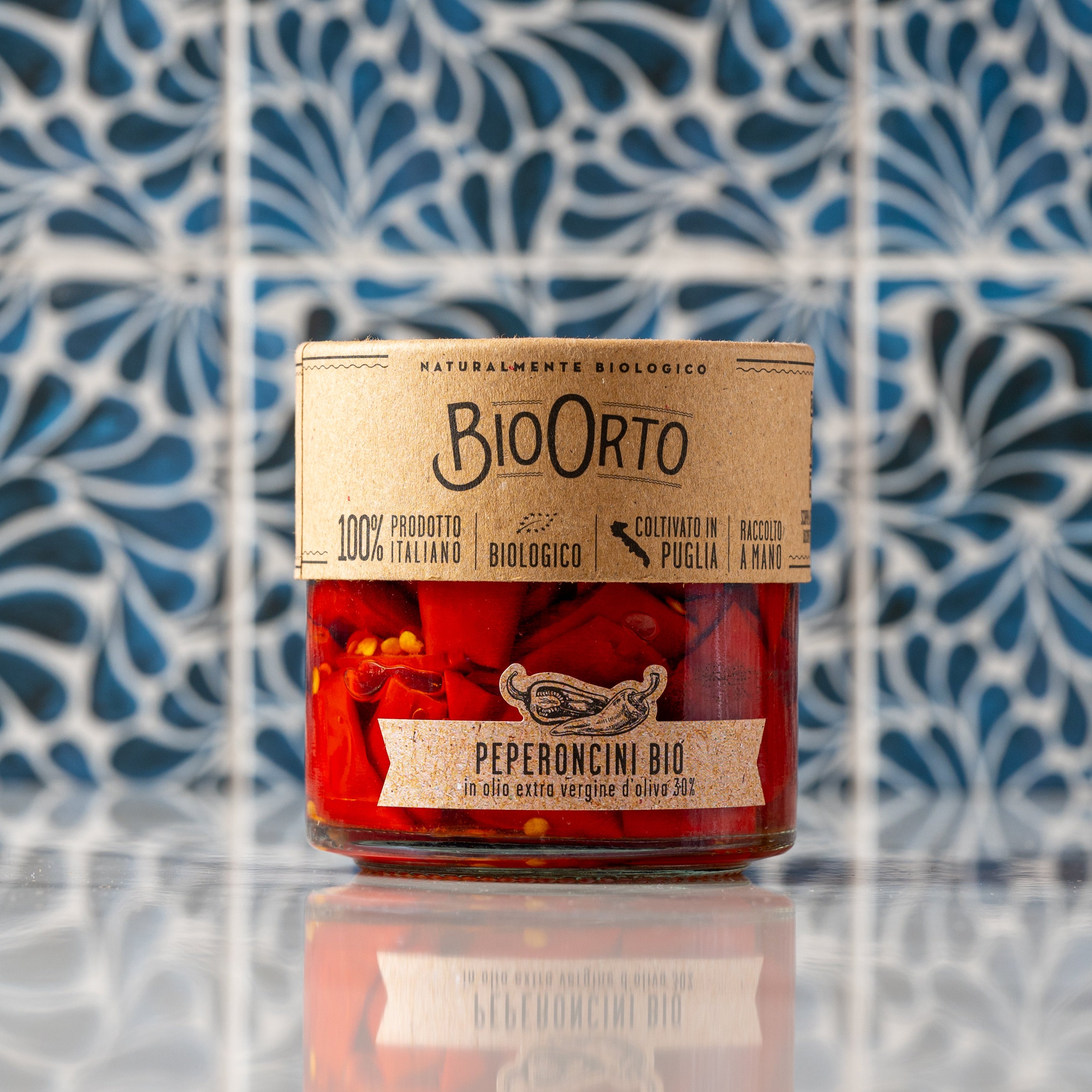 Bio Orto, Red Chilli Peppers in oil, 185g