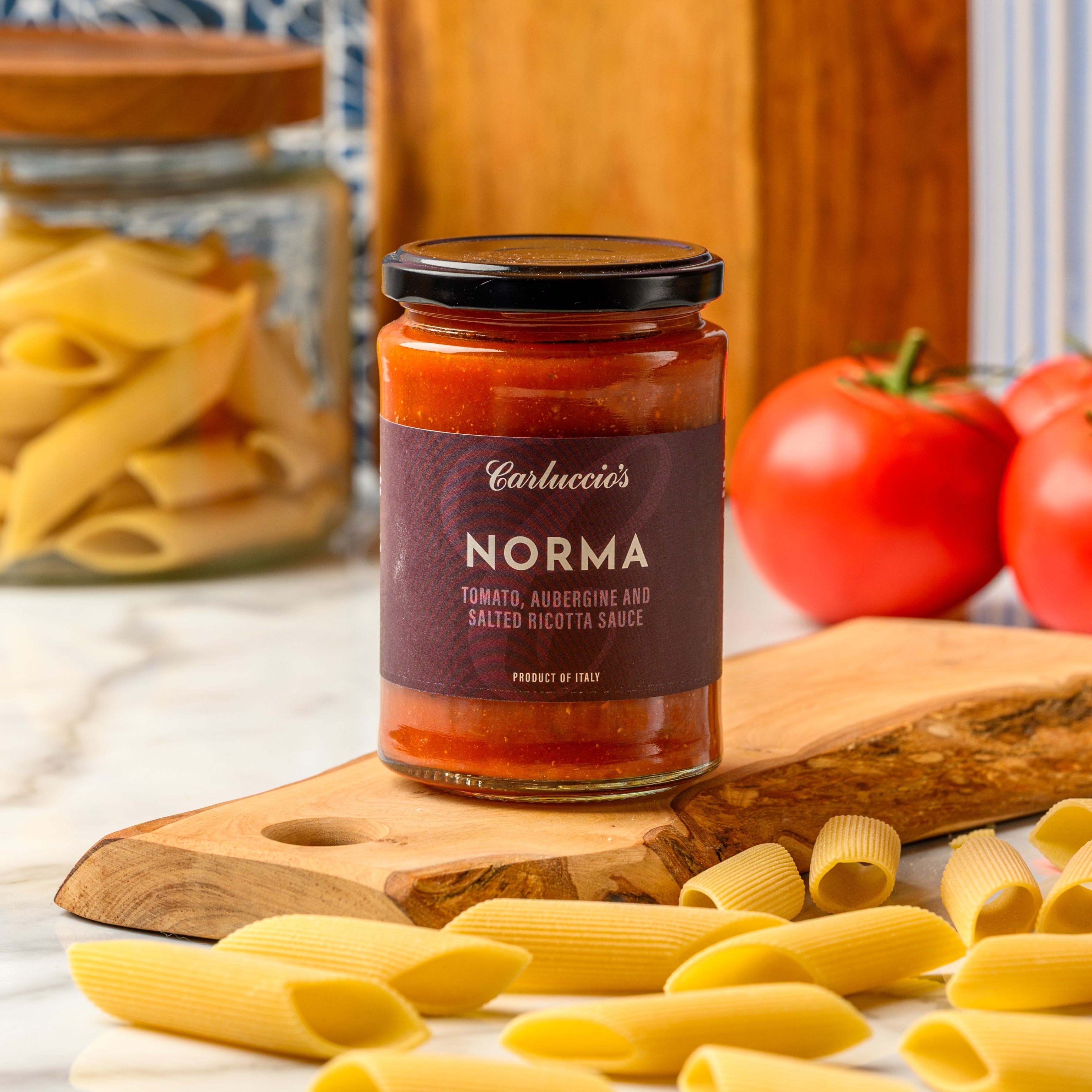 Sugo alla Norma – Sicilian Tomato, Aubergine & Salted Ricotta Pasta Sauce, 350g